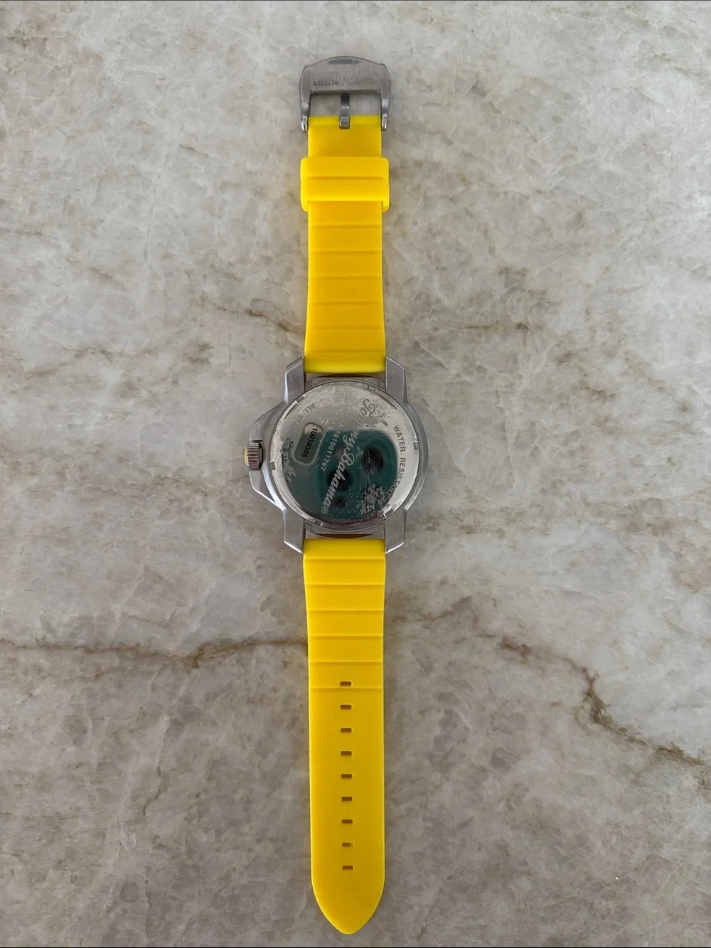 Tommy Bahama Yellow Silicone Strap Dive-Style Watch